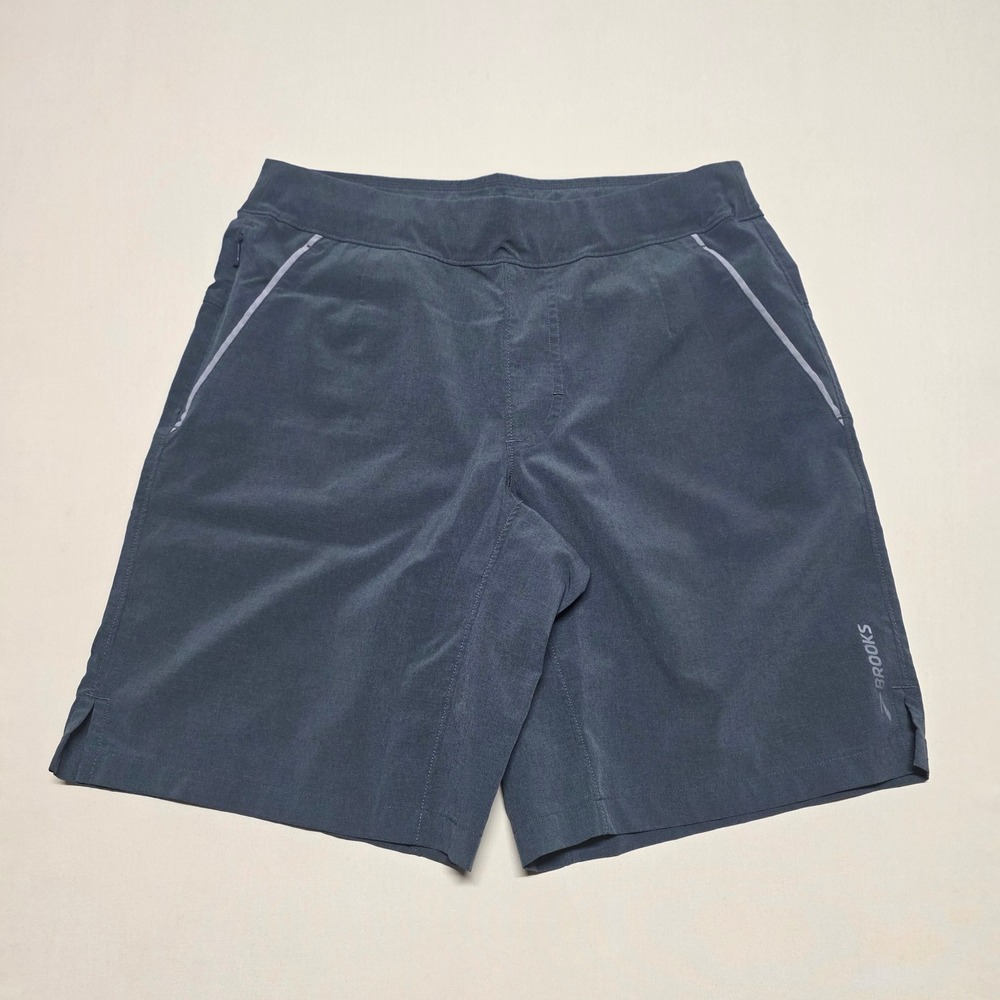 Brooks Men Small Gray Swim Hybrid Shorts Drawstring Linerless Casual